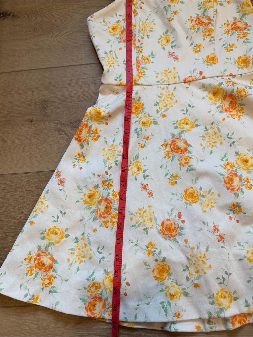 NWT Zara Cream Orange & Yellow Floral Cottagecore Mini Dress - Picture 9 of 13